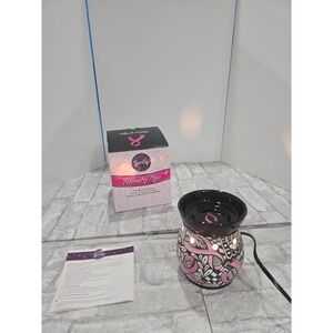 Scentsy Ribbons of Hope Breast Cancer Awareness Full Wax Warmer Pink w/ bulb
